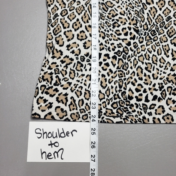 tart intimates cheetah print long sleeve pajama shirt women's size large - Picture 7 of 8